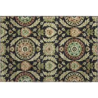 Piper Looms Mayfield Floral AMF751 Black Machine Washable Area Rug Scatter Main Image