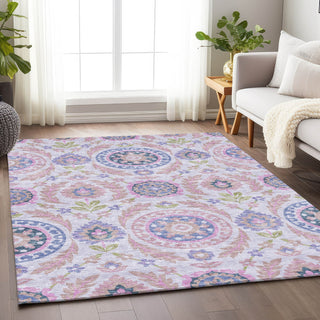 Piper Looms Mayfield Floral AMF751 Blush Machine Washable Area Rug Lifestyle Image Feature
