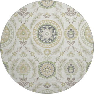 Piper Looms Mayfield Floral AMF751 Ivory Machine Washable Area Rug Round Main Image