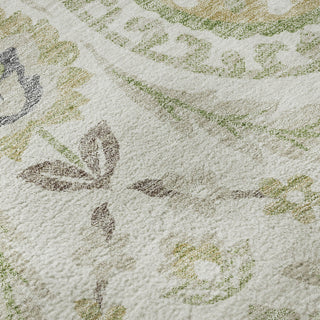 Piper Looms Mayfield Floral AMF751 Ivory Machine Washable Area Rug Swatch Image