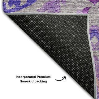 Piper Looms Mayfield Floral AMF751 Lavender Machine Washable Area Rug Backing Image