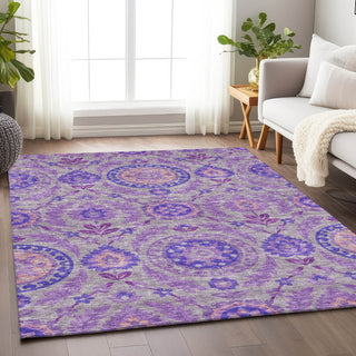 Piper Looms Mayfield Floral AMF751 Lavender Machine Washable Area Rug Lifestyle Image Feature