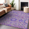 Piper Looms Mayfield Floral AMF751 Lavender Machine Washable Area Rug Lifestyle Image Feature