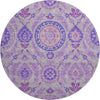 Piper Looms Mayfield Floral AMF751 Lavender Machine Washable Area Rug Round Main Image