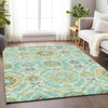Piper Looms Mayfield Floral AMF751 Mint Machine Washable Area Rug Lifestyle Image Feature