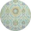 Piper Looms Mayfield Floral AMF751 Mint Machine Washable Area Rug Round Main Image