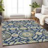Piper Looms Mayfield Floral AMF751 Navy Machine Washable Area Rug Lifestyle Image Feature