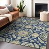 Piper Looms Mayfield Floral AMF751 Navy Machine Washable Area Rug Lifestyle Image Feature
