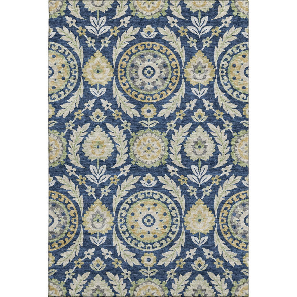 Piper Looms Mayfield Floral AMF751 Navy Machine Washable Area Rug main image