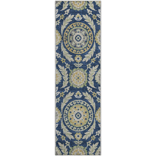 Piper Looms Mayfield Floral AMF751 Navy Machine Washable Area Rug Runner Main Image