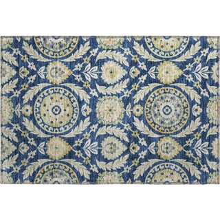 Piper Looms Mayfield Floral AMF751 Navy Machine Washable Area Rug Scatter Main Image