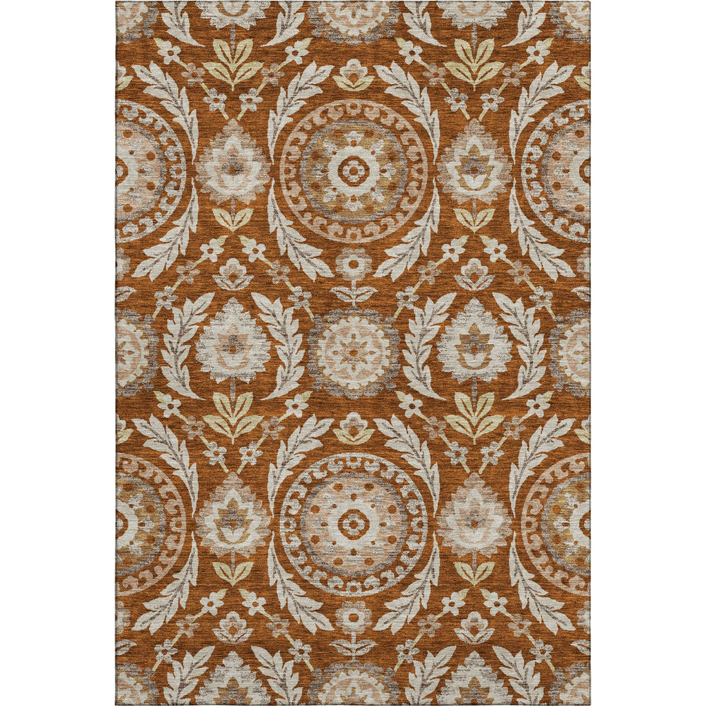 Piper Looms Mayfield Floral AMF751 Paprika Machine Washable Area Rug main image