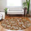 Piper Looms Mayfield Floral AMF751 Paprika Machine Washable Area Rug Round Lifestyle Image Feature