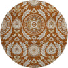 Piper Looms Mayfield Floral AMF751 Paprika Machine Washable Area Rug Round Main Image