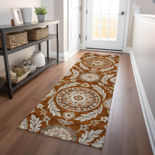 Piper Looms Mayfield Floral AMF751 Paprika Machine Washable Area Rug Runner Lifestyle Image Feature