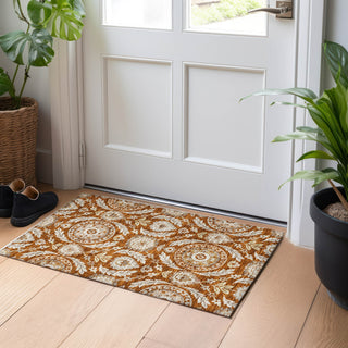Piper Looms Mayfield Floral AMF751 Paprika Machine Washable Area Rug Scatter Lifestyle Image Feature