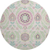 Piper Looms Mayfield Floral AMF751 Pink Machine Washable Area Rug Round Main Image