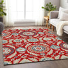 Piper Looms Mayfield Floral AMF751 Red Machine Washable Area Rug Lifestyle Image Feature