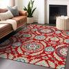 Piper Looms Mayfield Floral AMF751 Red Machine Washable Area Rug Lifestyle Image Feature