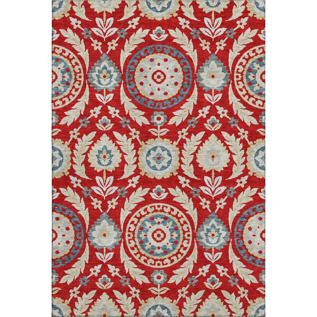 Piper Looms Mayfield Floral AMF751 Red Machine Washable Area Rug main image