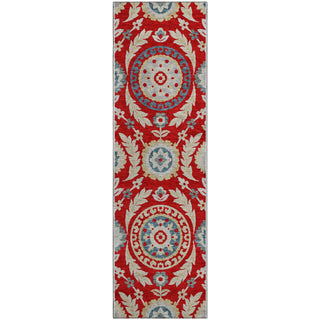 Piper Looms Mayfield Floral AMF751 Red Machine Washable Area Rug Runner Main Image