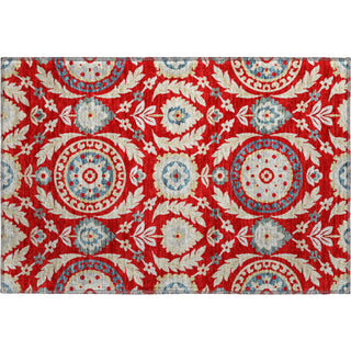 Piper Looms Mayfield Floral AMF751 Red Machine Washable Area Rug Scatter Main Image