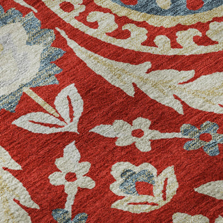 Piper Looms Mayfield Floral AMF751 Red Machine Washable Area Rug Swatch Image