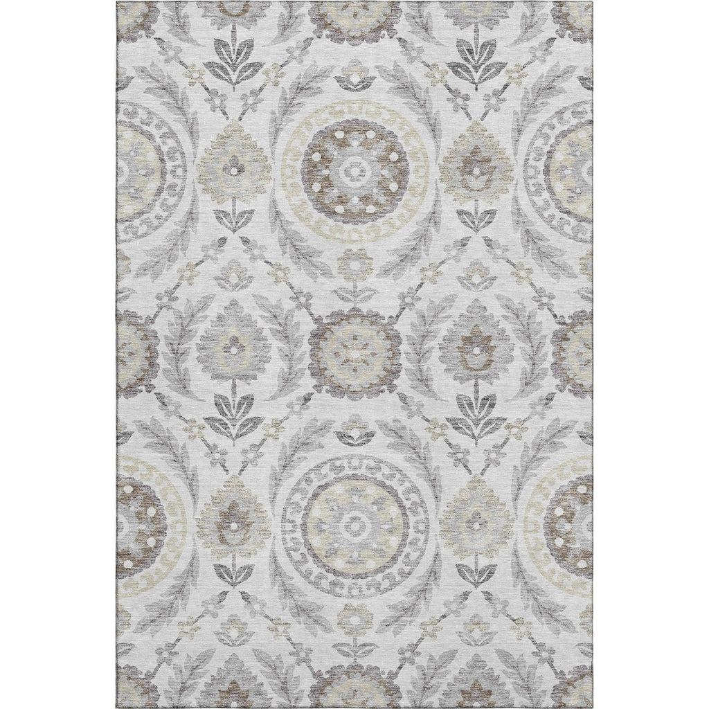 Piper Looms Mayfield Floral AMF751 Silver Machine Washable Area Rug main image