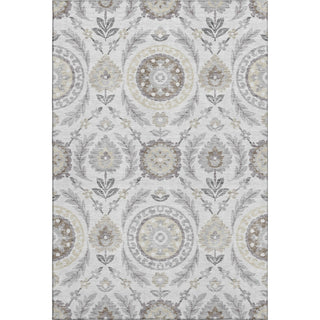 Piper Looms Mayfield Floral AMF751 Silver Machine Washable Area Rug main image