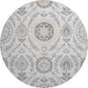 Piper Looms Mayfield Floral AMF751 Silver Machine Washable Area Rug Round Main Image