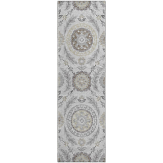 Piper Looms Mayfield Floral AMF751 Silver Machine Washable Area Rug Runner Main Image