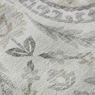 Piper Looms Mayfield Floral AMF751 Silver Machine Washable Area Rug Swatch Image
