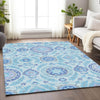 Piper Looms Mayfield Floral AMF751 Sky Machine Washable Area Rug Lifestyle Image Feature