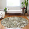 Piper Looms Mayfield Floral AMF752 Beige Machine Washable Area Rug Round Lifestyle Image Feature