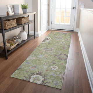 Piper Looms Mayfield Oushak AMF753 Aloe Machine Washable Area Rug Runner Lifestyle Image Feature