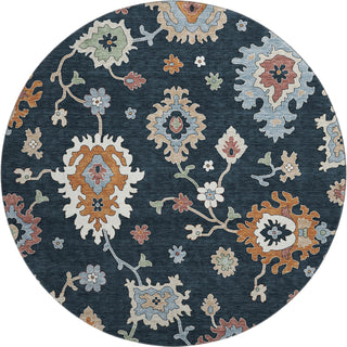 Piper Looms Mayfield Oushak AMF753 Black Machine Washable Area Rug Round Main Image