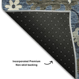 Piper Looms Mayfield Oushak AMF753 Blue Machine Washable Area Rug Backing Image