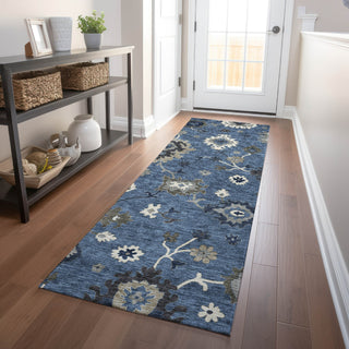 Piper Looms Mayfield Oushak AMF753 Blue Machine Washable Area Rug Runner Lifestyle Image Feature
