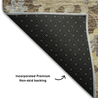 Piper Looms Mayfield Oushak AMF753 Chocolate Machine Washable Area Rug Backing Image
