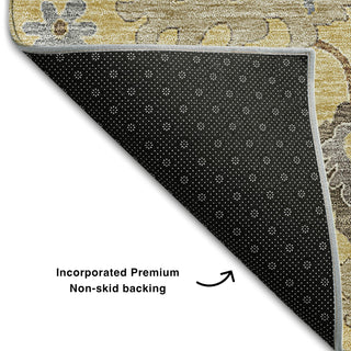Piper Looms Mayfield Oushak AMF753 Gold Machine Washable Area Rug Backing Image
