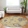 Piper Looms Mayfield Oushak AMF753 Gold Machine Washable Area Rug Round Lifestyle Image Feature