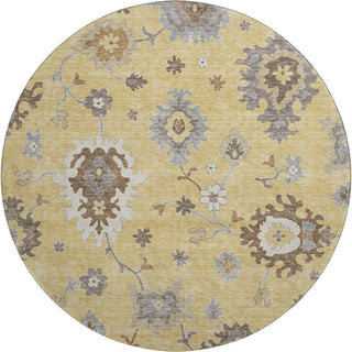 Piper Looms Mayfield Oushak AMF753 Gold Machine Washable Area Rug Round Main Image