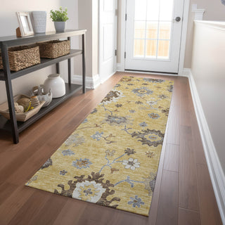 Piper Looms Mayfield Oushak AMF753 Gold Machine Washable Area Rug Runner Lifestyle Image Feature