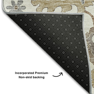 Piper Looms Mayfield Oushak AMF753 Ivory Machine Washable Area Rug Backing Image