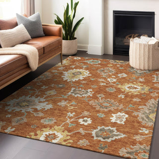 Piper Looms Mayfield Oushak AMF753 Paprika Machine Washable Area Rug Lifestyle Image Feature