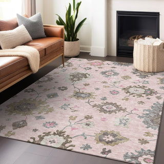 Piper Looms Mayfield Oushak AMF753 Pink Machine Washable Area Rug Lifestyle Image Feature