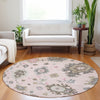 Piper Looms Mayfield Oushak AMF753 Pink Machine Washable Area Rug Round Lifestyle Image Feature