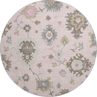 Piper Looms Mayfield Oushak AMF753 Pink Machine Washable Area Rug Round Main Image