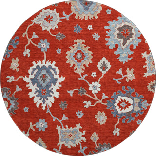 Piper Looms Mayfield Oushak AMF753 Red Machine Washable Area Rug Round Main Image
