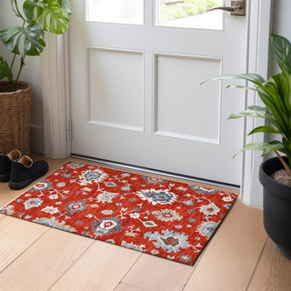 Piper Looms Mayfield Oushak AMF753 Red Machine Washable Area Rug Scatter Lifestyle Image Feature